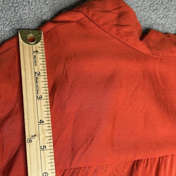 J Jill Top Rust 2X Soft Luxe Button-Front Shirt Intense Rust Flowy Office Classy - Picture 12 of 13